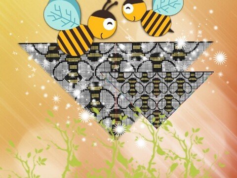 Motivtuch Bienenmuster