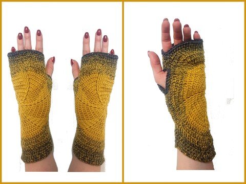 Häkelanleitung Armstulpen, Stulpen "Windrad", alle Größen