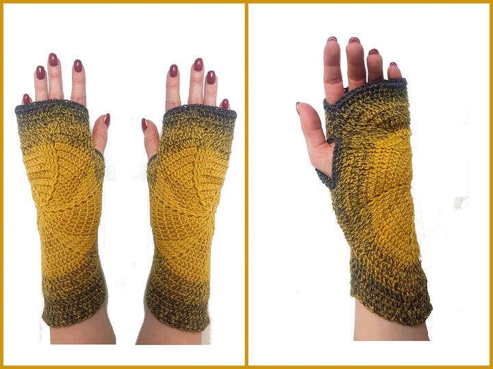 Häkelanleitung Armstulpen, Stulpen "Windrad", alle Größen