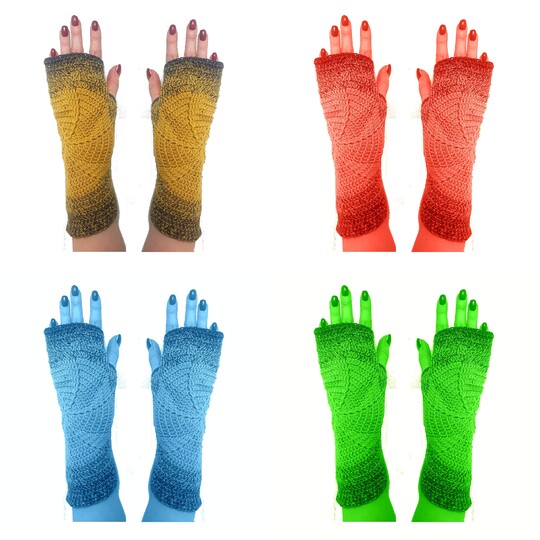 Häkelanleitung Armstulpen, Stulpen "Windrad", alle Größen