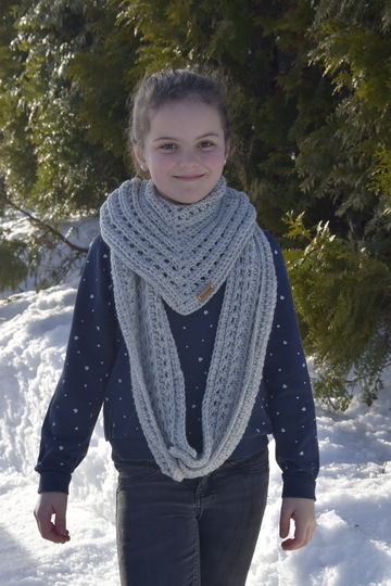 - DELIA - Dreieckschal häkeln für Kleinkinder bis Erwachsene, Schal alle Größen mit Größentabelle, Häkelschal, Loop, Wickelschal, Knopfschal