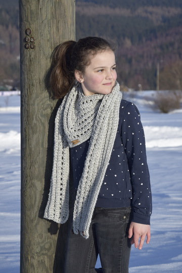 - DELIA - Dreieckschal häkeln für Kleinkinder bis Erwachsene, Schal alle Größen mit Größentabelle, Häkelschal, Loop, Wickelschal, Knopfschal