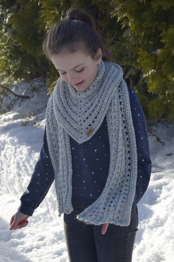 - DELIA - Dreieckschal häkeln für Kleinkinder bis Erwachsene, Schal alle Größen mit Größentabelle, Häkelschal, Loop, Wickelschal, Knopfschal