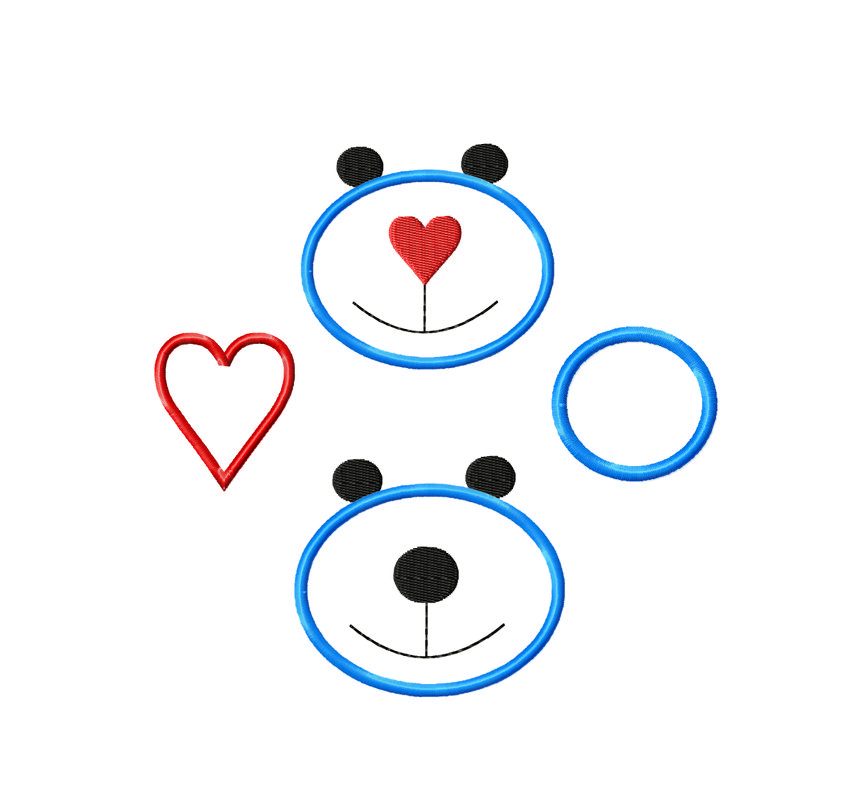 Stickdatei Gesicht "YlesBär“ Rahmen 10 cm x 10 cm