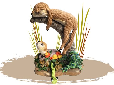 Erdmännchen, Chamäleon und Wurm Häkelanleitung Amigurumi