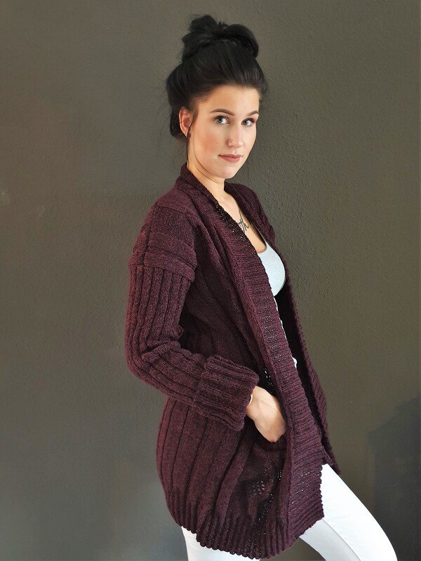 144 Strickanleitung Cardigan Strickjacke 2  S/M L/XL