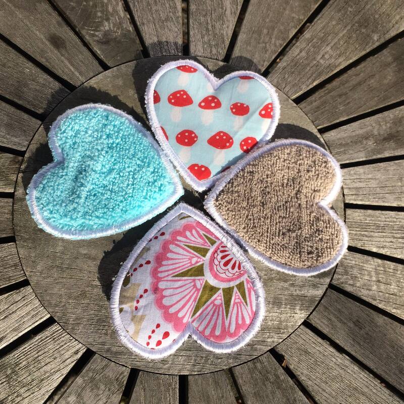 WaschPad Herz Stickdatei ITH 10x10 Abschminkpad Pad - Bild 3