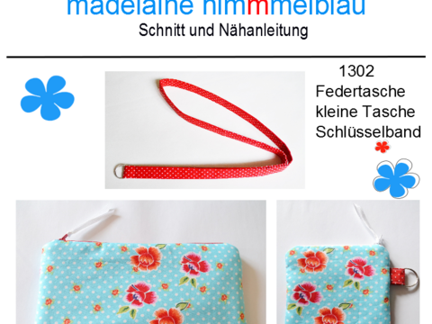 1302 Schnittmuster Federtasche Federmäpchen Schlüsselband Tasche PDF
