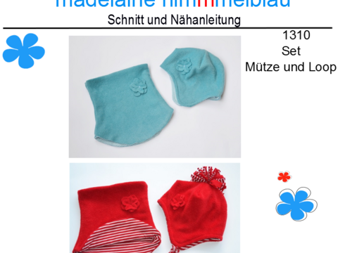 1310 Schnittmuster Kindermütze Kinderschal Loopschal Mütze Gr.40-56 PDF