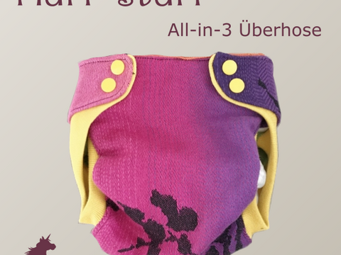 fluff stuff ~ All-in-3 Außenwindel, Stoffwindel in 4 Größen (Nb, M, L, XL)