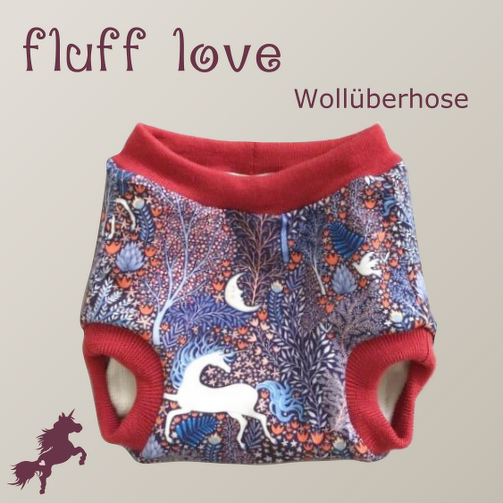 fluff love ~ Wollschlupfüberhose, Stoffwindel in 5 Größen