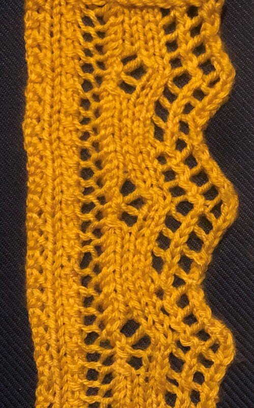 Zickzack-Rand für Lace-Strick