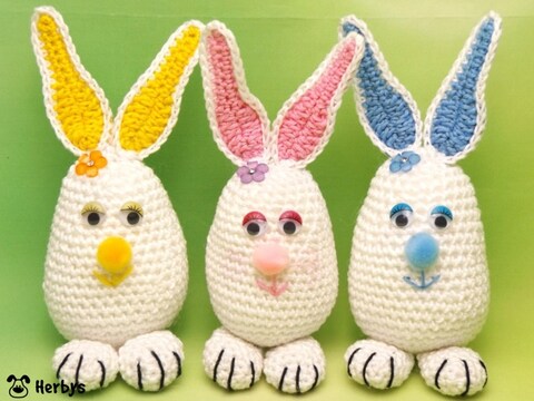 Häkelanleitung Osterei "Hasi"