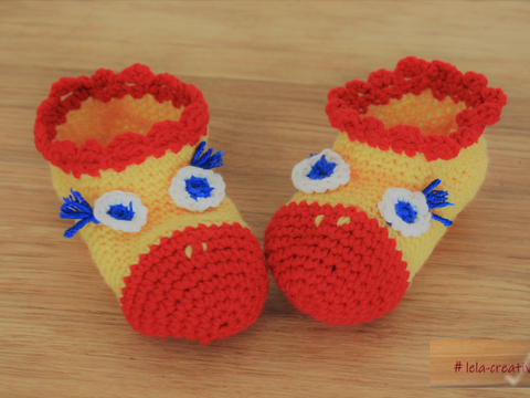 Gehäkelter Küken-Hausschuh