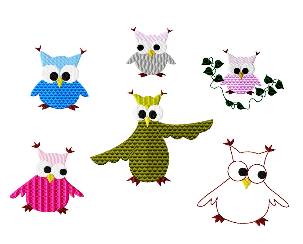Stickdatei "Eulenglück" Rahmen 10 cm x 10 cm