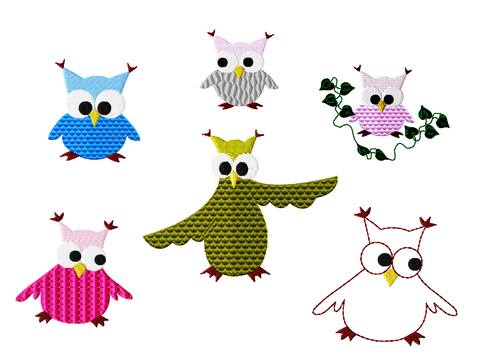 Stickdatei "Eulenglück" Rahmen 10 cm x 10 cm