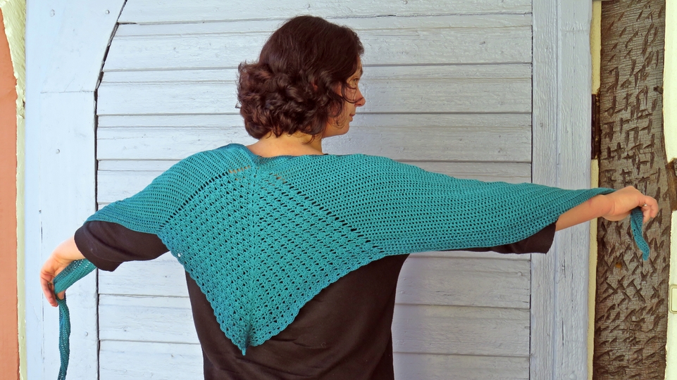 Häkeltuch mit Muschelmuster