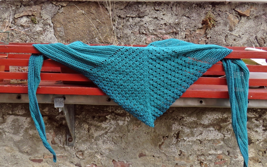 Häkeltuch mit Muschelmuster