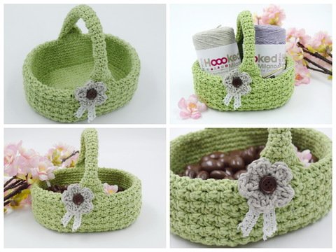 - RUSTIC - ovales Osterkörbchen häkeln, Osterdeko, Körbchen, Ostern, Osternest, Geschenk