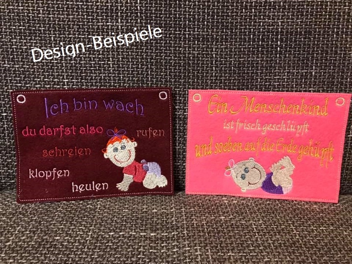 ITH Stickdateien Babyschilder für den 13x18 Rahmen