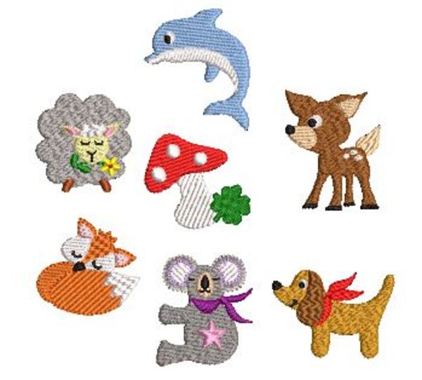 Stickdatei SET kleine Tiere 7erlei 4x5cm