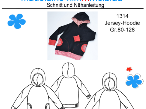 1314 Schnittmuster Kinder Kinderpullover Hoodie Mädchen Junge Gr.80-128 PDF