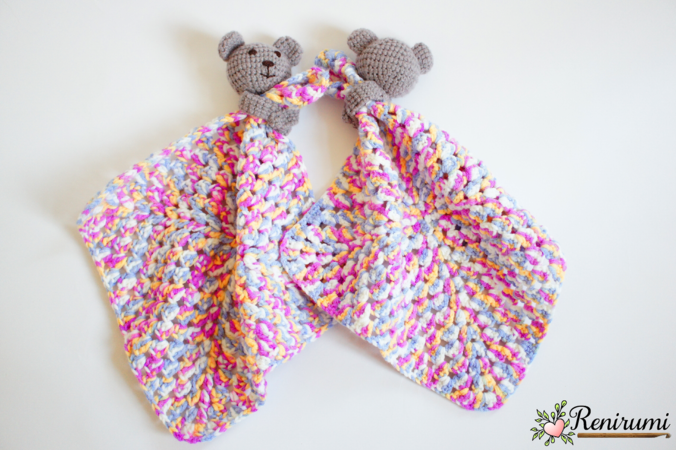Crochet pattern snuggle baby toy blanket teddy bear