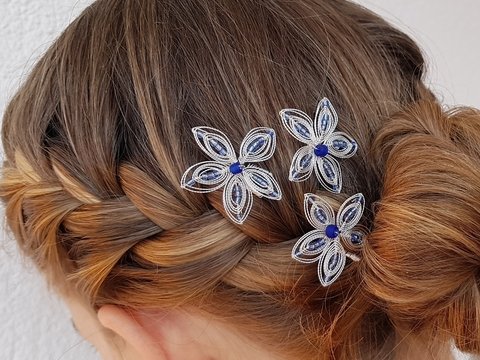 Blütenhaarnadel "Enzian"