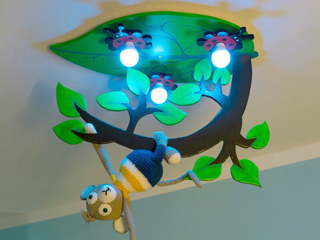 Monkey Ape hanging on lamp - crochet pattern and construction manual in one