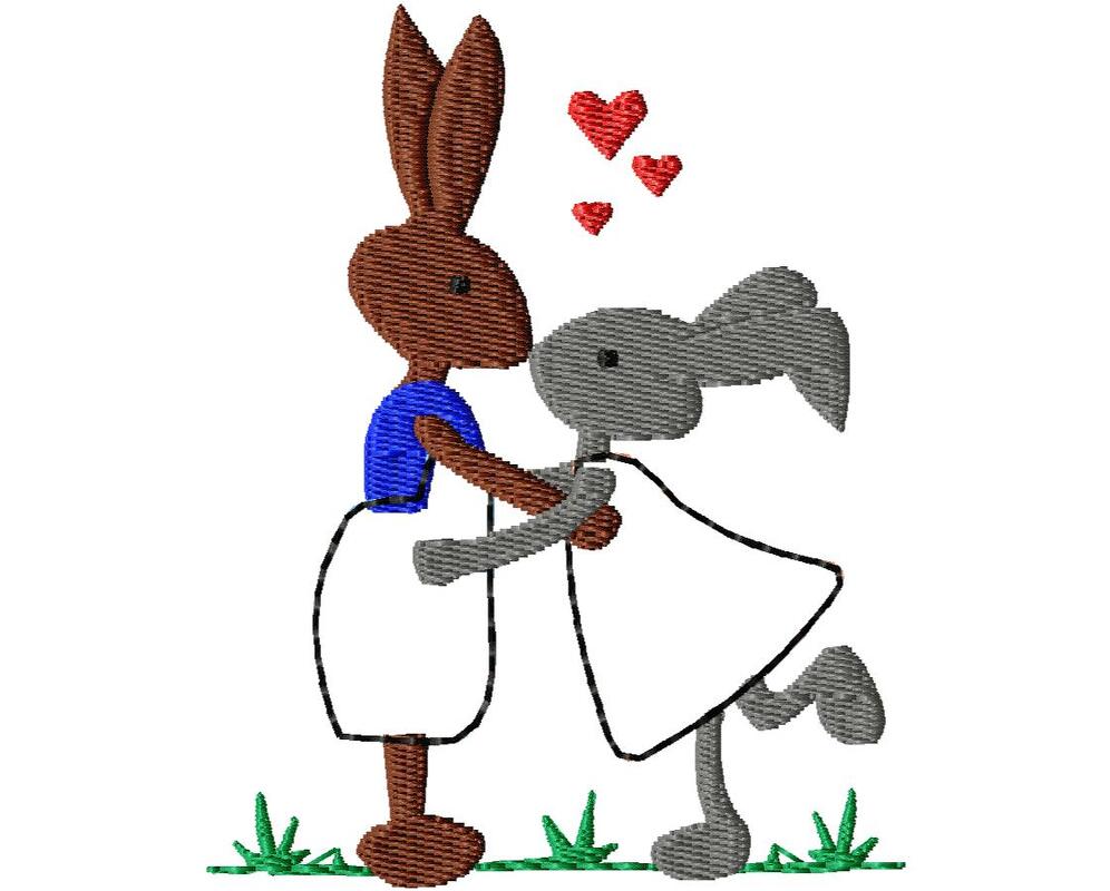 Stickdatei "Osterhasen Applikation“ Rahmen 10 cm x 10 cm