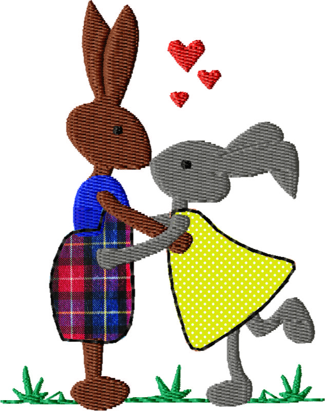 Stickdatei "Osterhasen Applikation“ Rahmen 10 cm x 10 cm