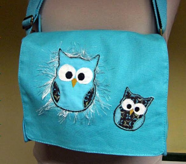 Stickdatei "Eule Applikation“ in drei Größen