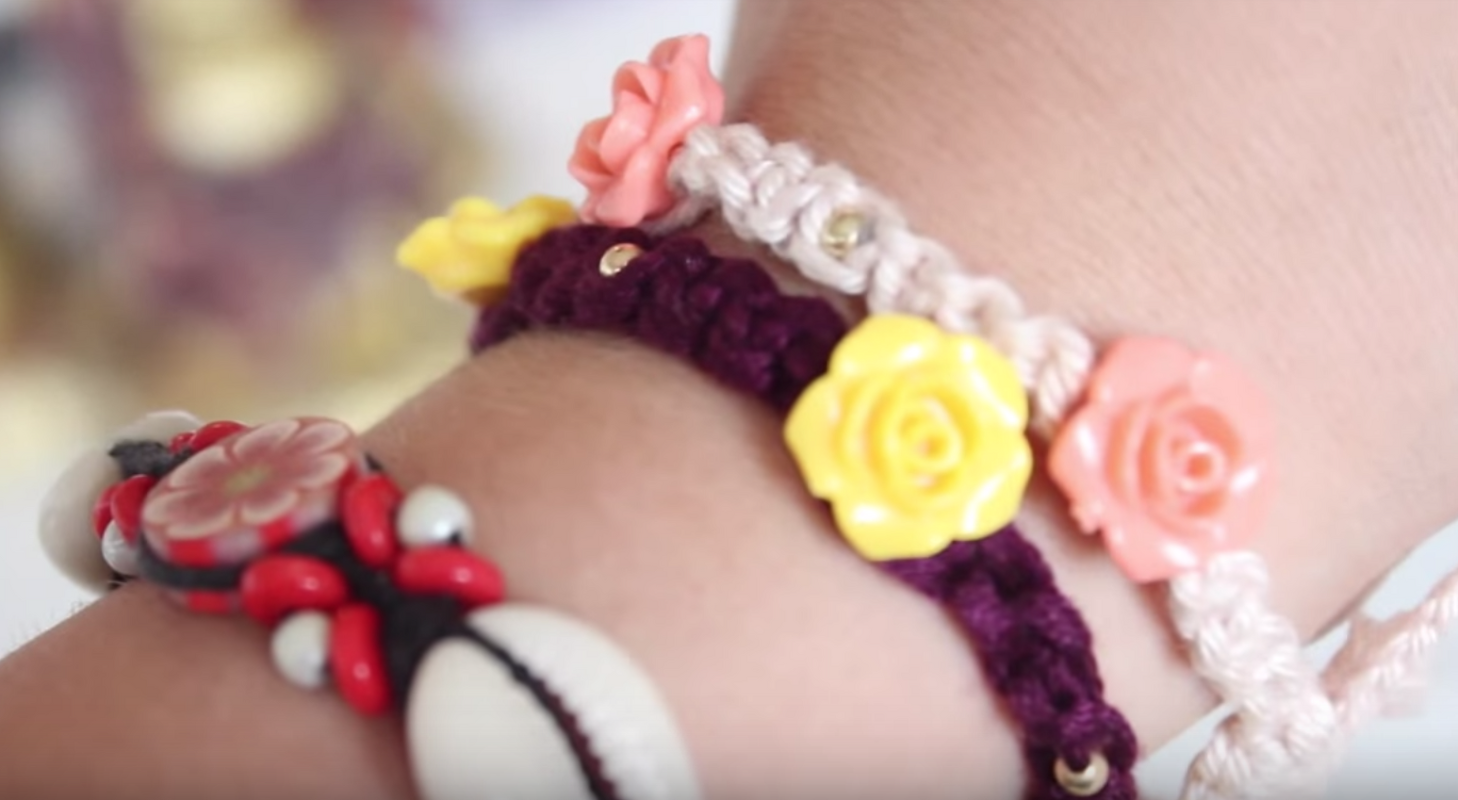 Rosen Armband Makramee (für Anfänger)