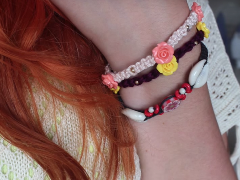 Rosen Armband Makramee (für Anfänger)