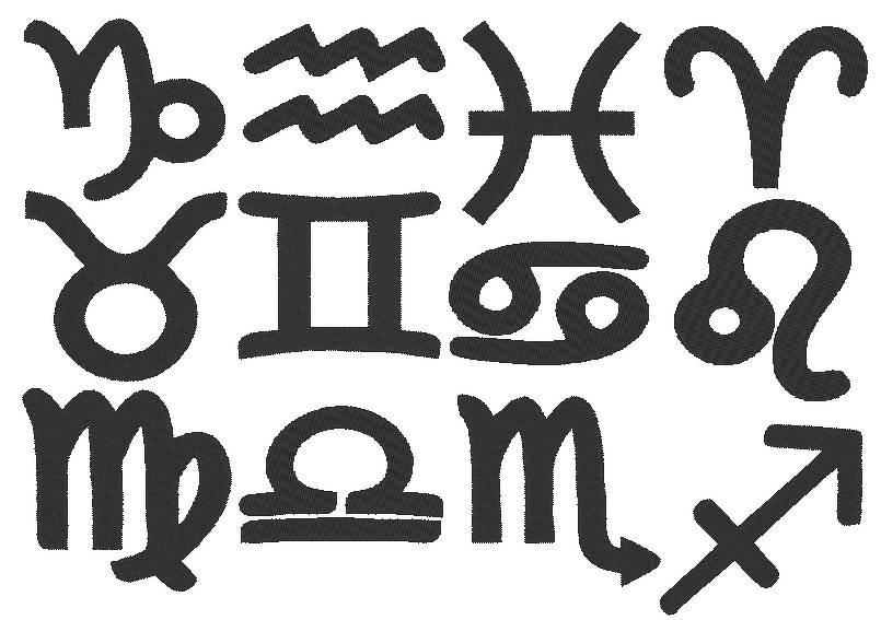 Sternzeichen Symbole Stickdatei