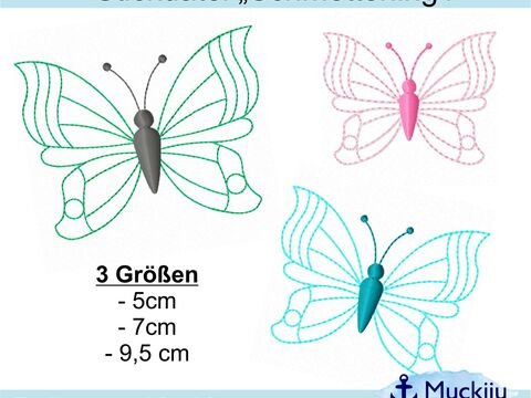 ★Stickdatei Set "Schmetterlinge" ★3 Größen ★10x10★
