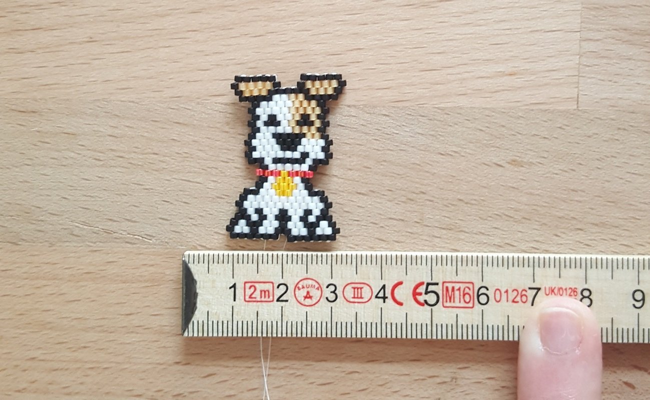 "Oscar" das Hündchen und Pfote / Perlen Charm / Anhänger