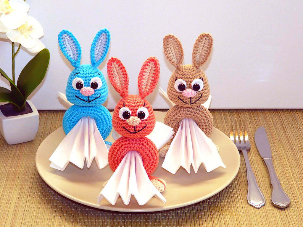 Häkelanleitung Hasen Serviettenring