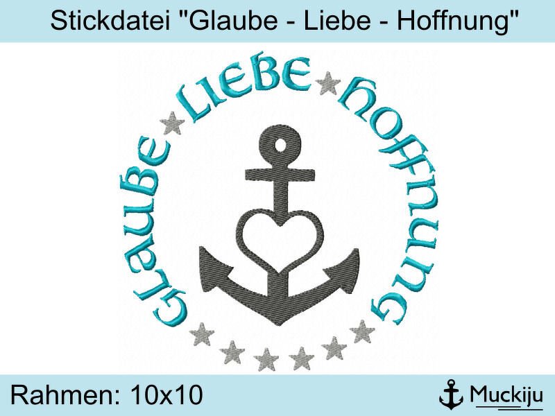 ★Stickdatei "Glaube-Liebe-Hoffnung" ★10x10★