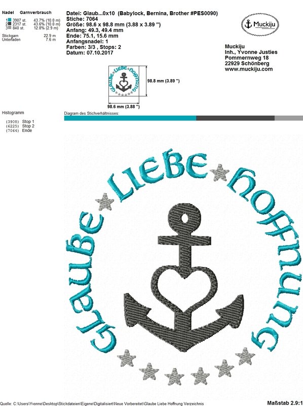 ★Stickdatei "Glaube-Liebe-Hoffnung" ★10x10★ - Bild 2