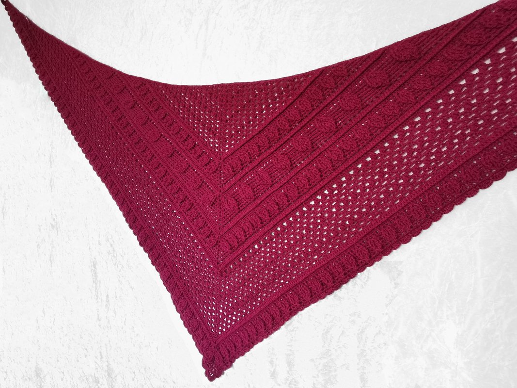 Häkelanleitung Tuch // Dreieckstuch // Schultertuch Hibiskus - Bild 5