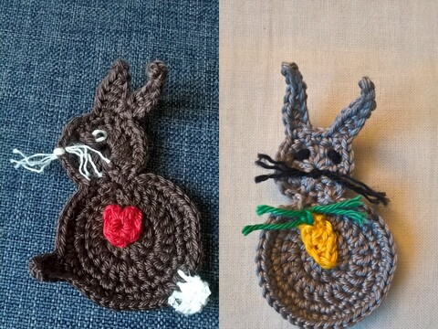 Häschen-Anhänger oder Applikationen, Häkel-Anleitung