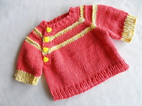 Pullover mit seitlicher Knopfleiste für Puppen, Teddys oder Frühchen