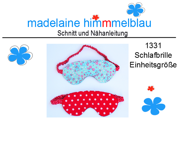 1331 Schnittmuster Schlafmaske Schlafbrillle Damen Frauen Geschenk PDF