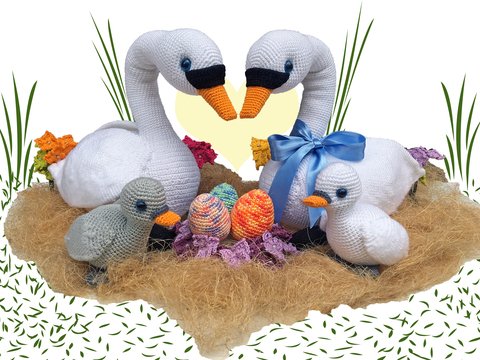 Swan Family Pattern Amigurumi