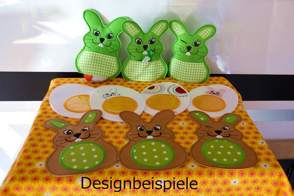 ITH Stickdatei Oster-Deko Filz/Kunstleder für den 13x18 Rahmen