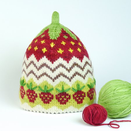 Babyhat STRAWBERRY MUFFIN, knitting pattern in 2 sizes