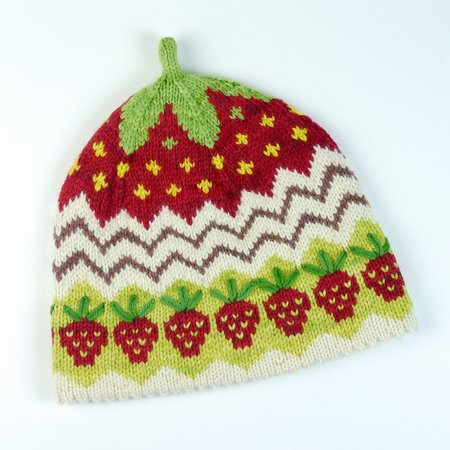 Babyhat STRAWBERRY MUFFIN, knitting pattern in 2 sizes