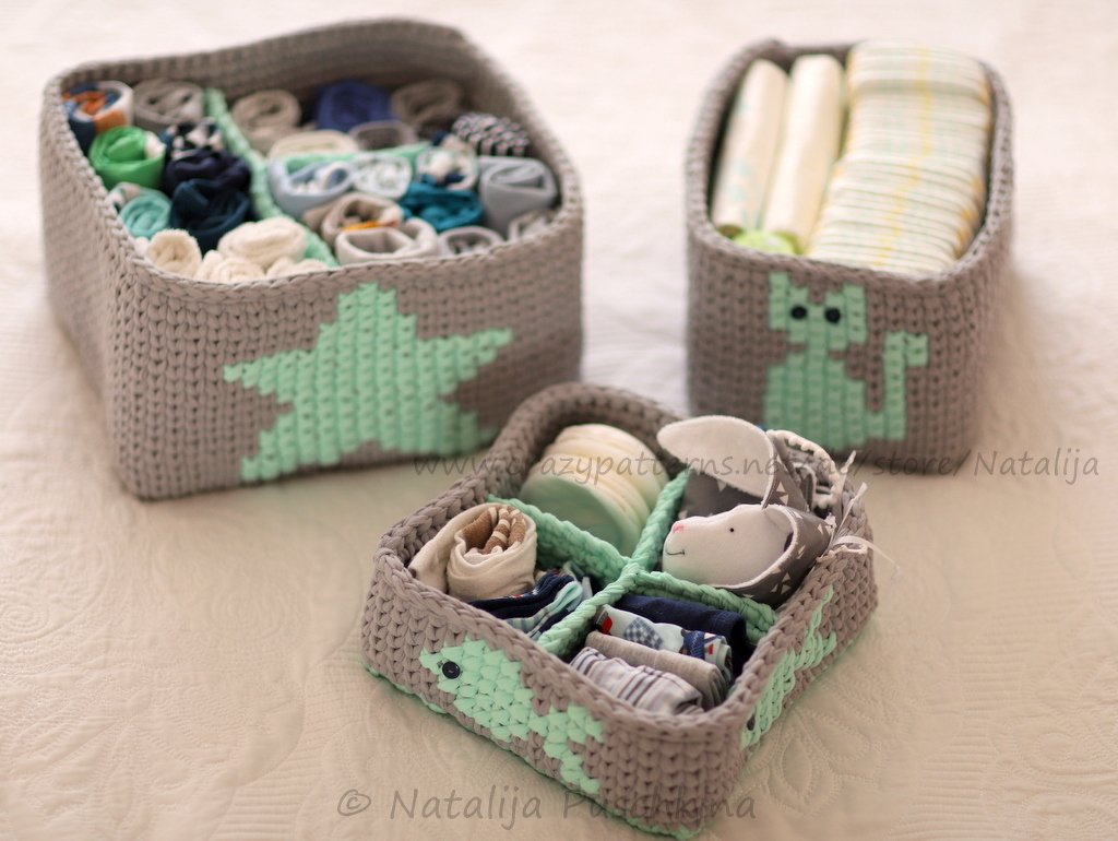 Körbchen aus Textilgarn in 3 Größen - Häkelanleitung für Anfänger - Bild 5