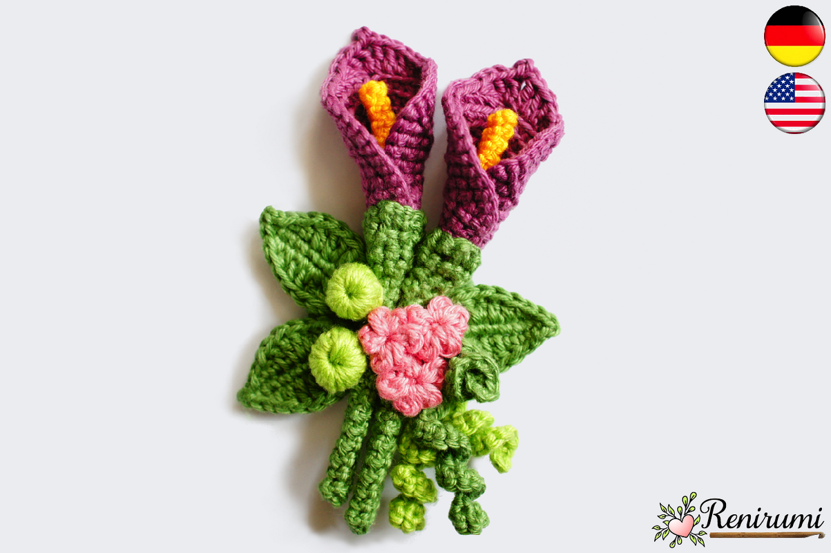 Crochet pattern boutonniere - Calla lily